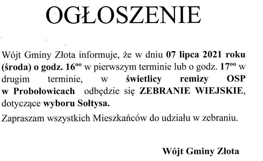ogłoszenie