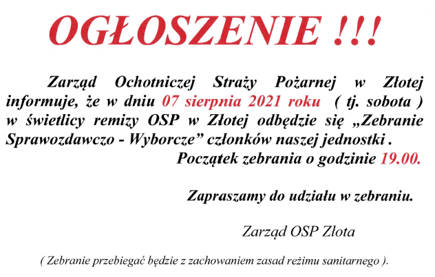walne osp złota